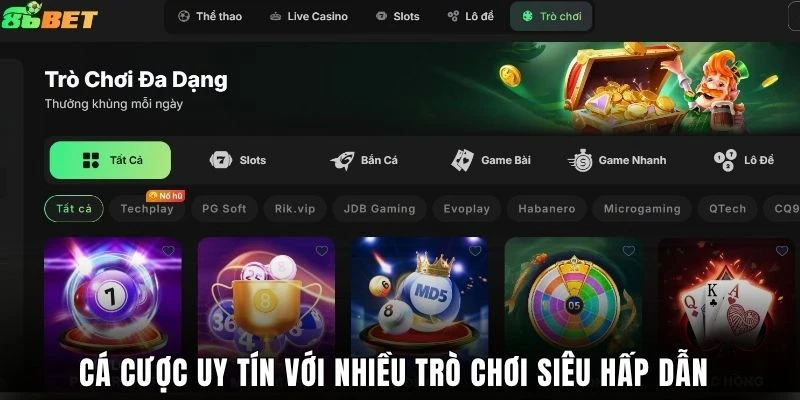 Cá cược uy tín với nhiều trò chơi siêu hấp dẫn