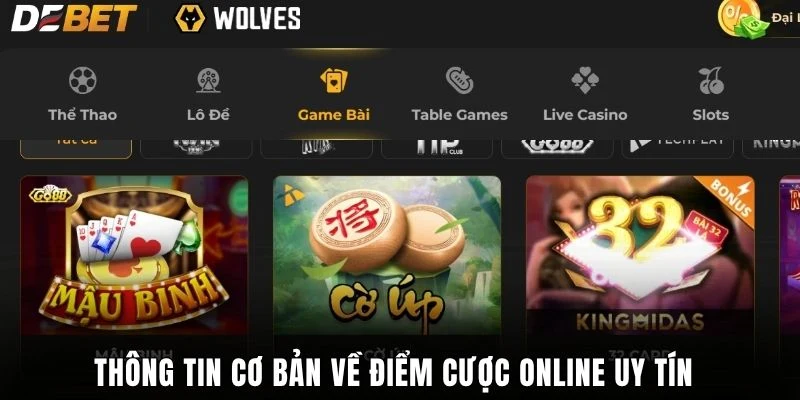 Thông tin cơ bản về điểm cược online uy tín
