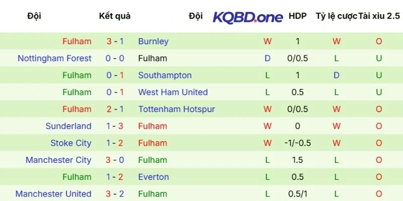 Dấu ấn ra sân của Fulham
