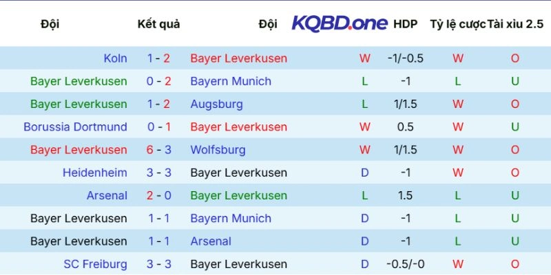 Thành tích của Leverkusen